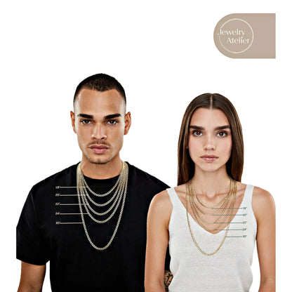 Gold Chain Necklace Collection - 14K Solid Yellow Gold Filled Miami Cuban Curb Link Chain Necklaces for Women and Men with Different Sizes (2.7Mm, 3.6Mm, 4.5Mm, or 5.5Mm)