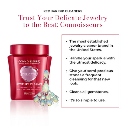Delicate Jewelry Cleaner Solution for Pearls, Gemstones, and Fashion Jewelry, 8 Fl Oz