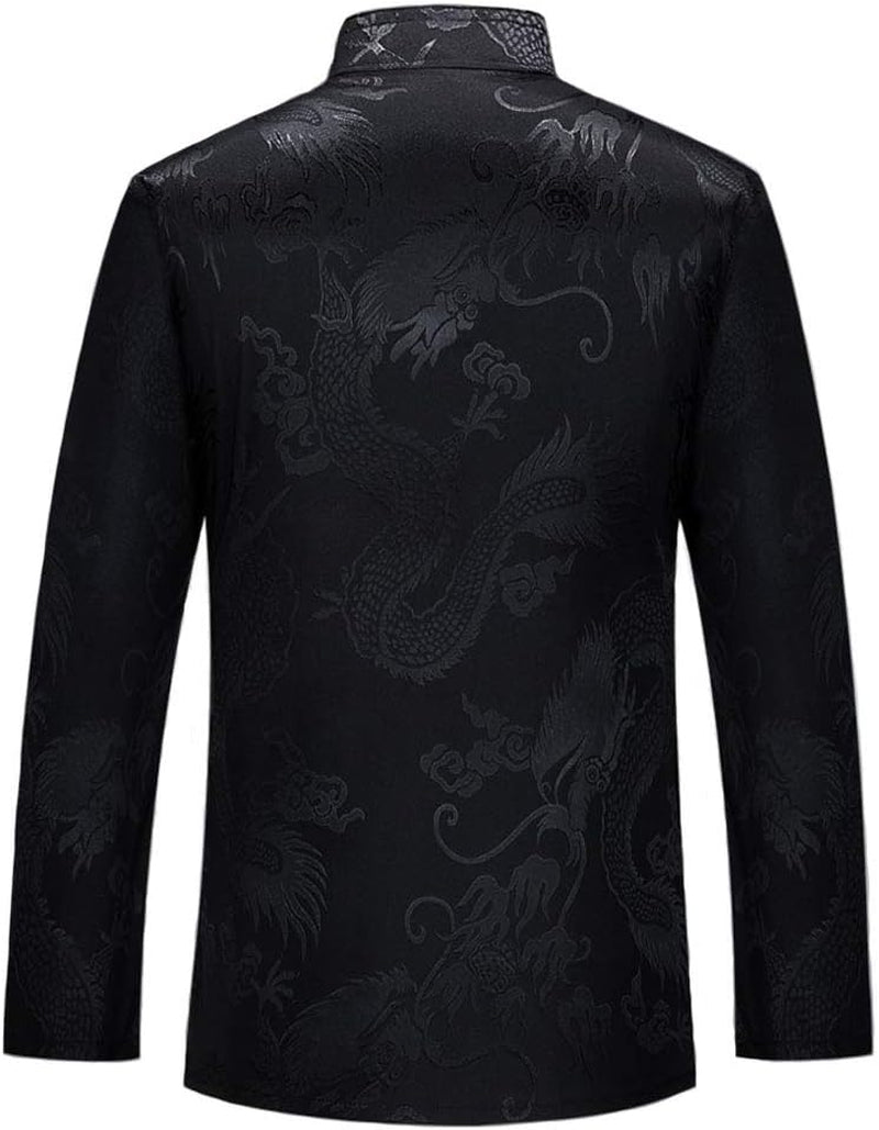 Tang Suit Men Hanfu Chinese Traditional Clothes Kung Fu Shirt Uniform Long Sleeved Coat Tops and Pants