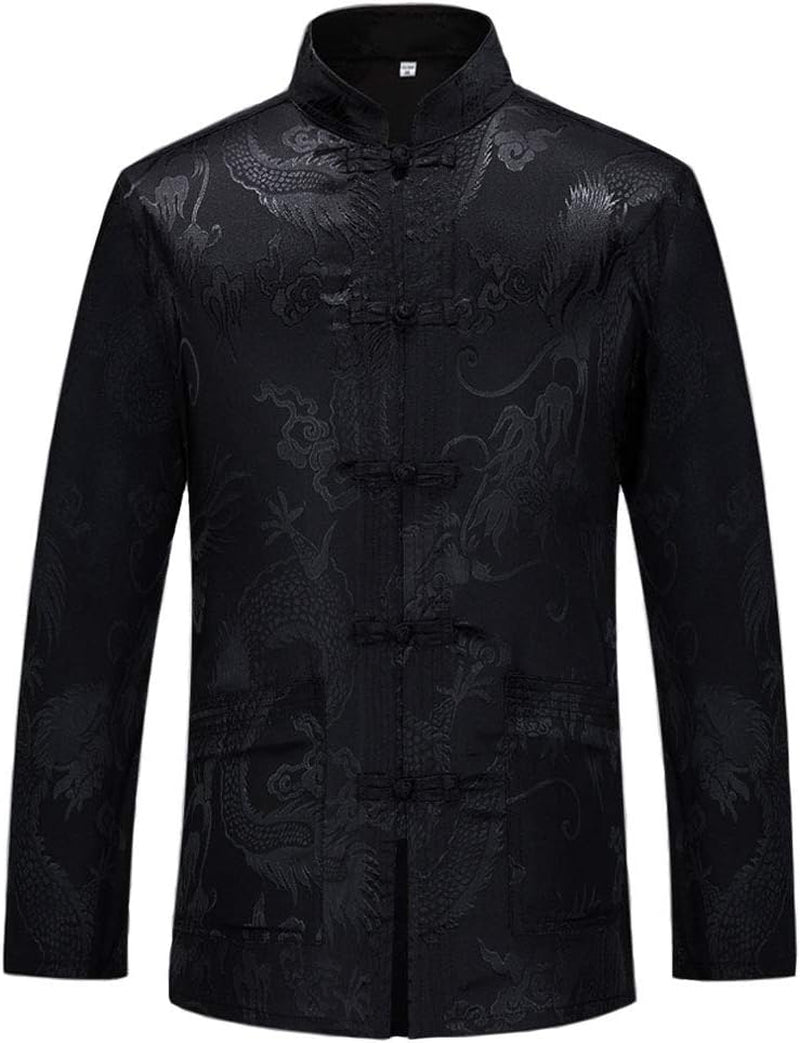Tang Suit Men Hanfu Chinese Traditional Clothes Kung Fu Shirt Uniform Long Sleeved Coat Tops and Pants