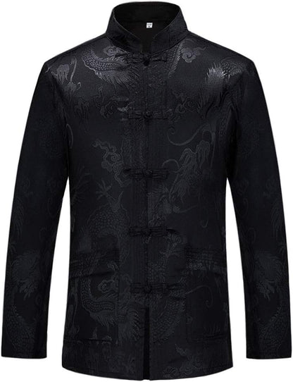 Tang Suit Men Hanfu Chinese Traditional Clothes Kung Fu Shirt Uniform Long Sleeved Coat Tops and Pants